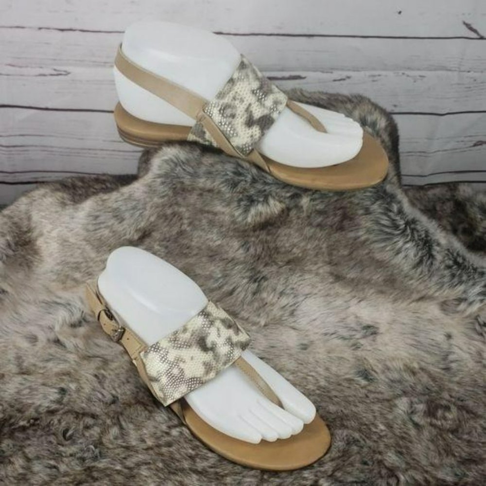 FRANCO SARTO‎ SNAKESKIN size 7 ankle strap Sandals